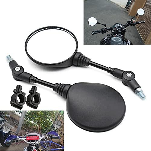 EMLIAUMU オフロードミラー バイクミラー 汎用丸型 可倒式ミラー