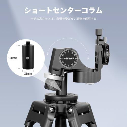 NEEWER 3ウェイ ギア式三脚雲台 3軸パンチルトヘッド ミリ単位微
