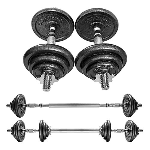 PROIRON ダンベル 可変式 30kg 純鋳鉄 15kg 2個セット コネクション