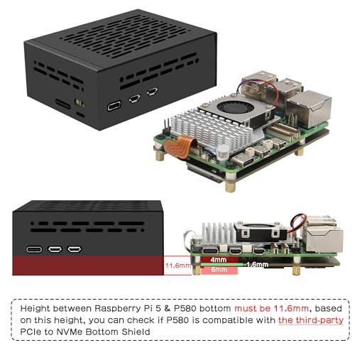 Geekworm 金属ケースP580、 Raspberry Pi 5とX1002ボードのみ適用
