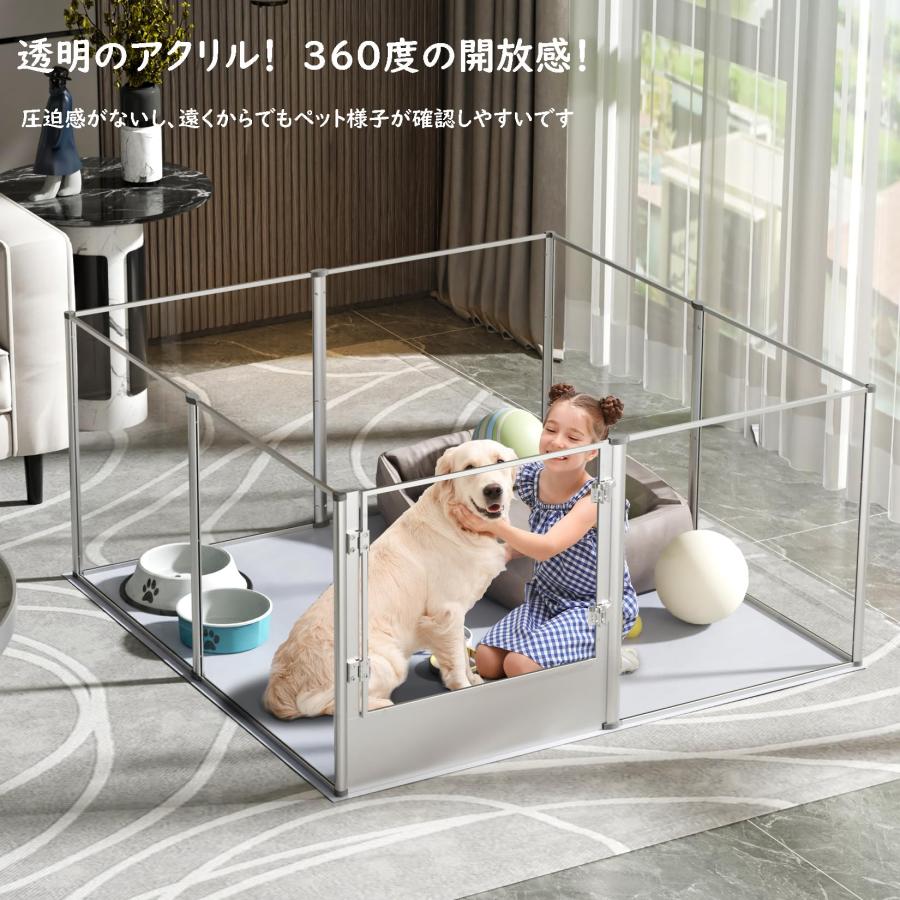 BingoPaw 大型犬用サークル アクリル 透明パネル 中型犬 室内 BingoPaw 大型犬用サークル アクリル 透明パネル 中型犬 室内