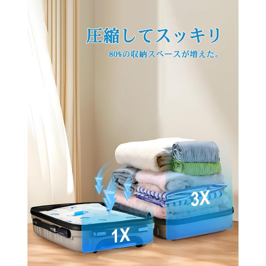 電動ポンプ付き布団圧縮袋 衣類6枚組 Z ZONAMA 圧縮袋 電動ポンプ付き 6枚組 衣類収納 ふとん圧縮
