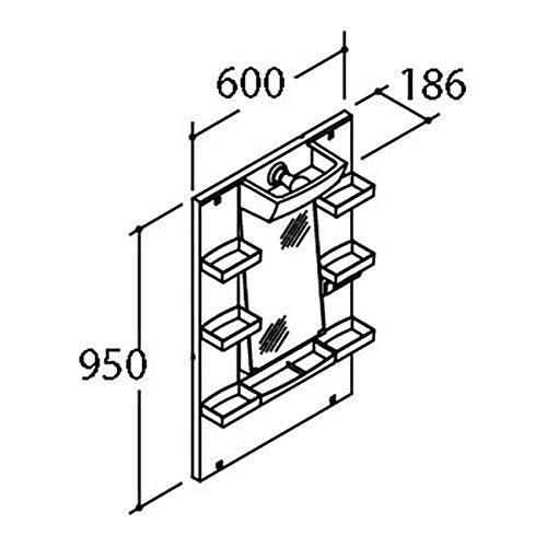 LIXIL 洗面化粧台 PVシリーズ 間口600mm ミラーキャビネット（1面鏡