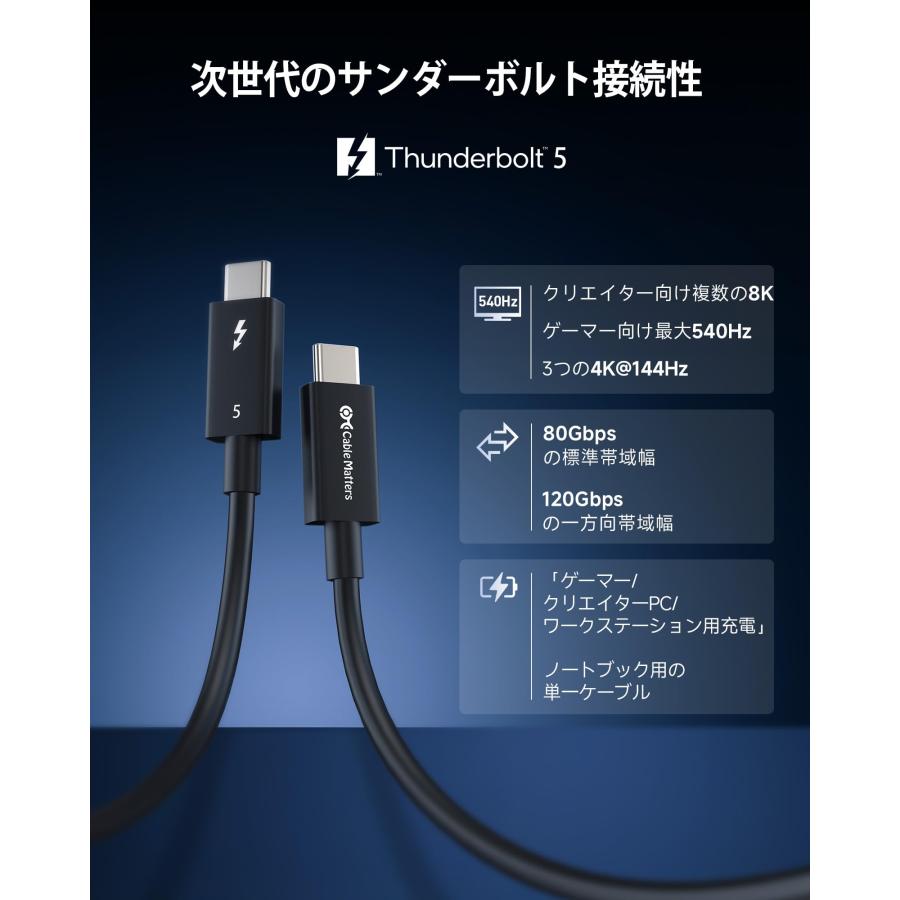 Cable Matters Intel認定最大120Gbps帯域幅ブースト＆240W充電