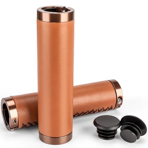 CXWXC 自転車 グリップ レザー ベタベタしない 耐久性 クロスバイク