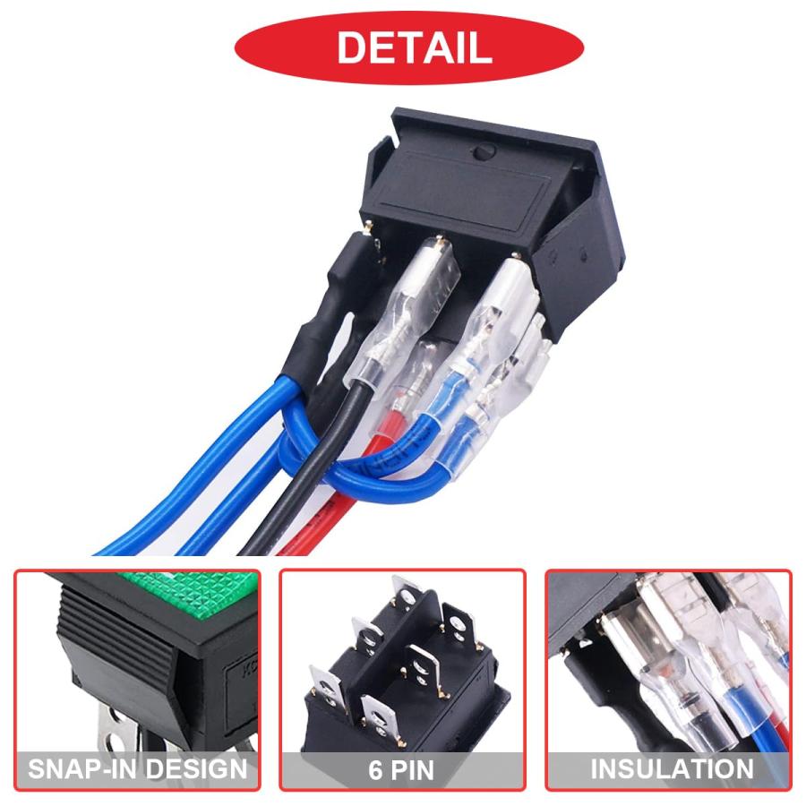 MKBKLLJY 4個 ロッカースイッチ 6ピン 3ポジション ON/オフ/ON