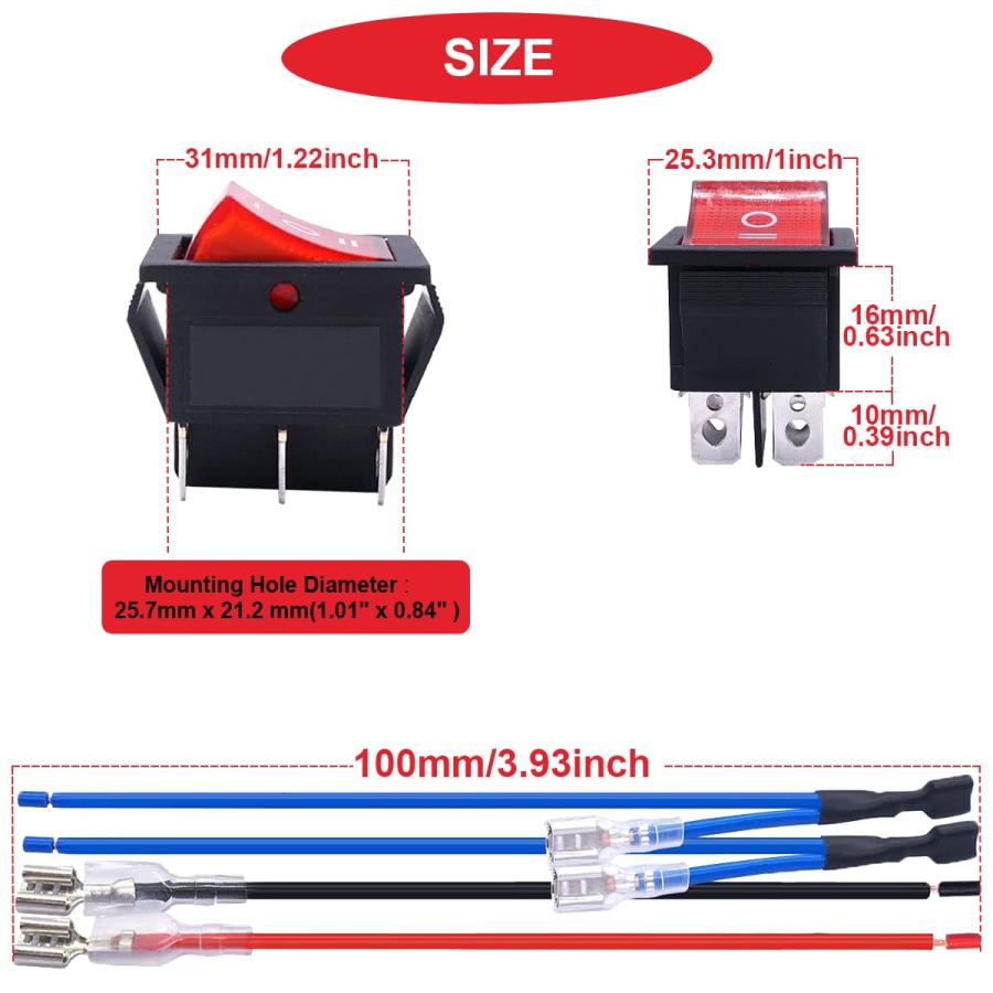 qisj hpqqさん専用 MKBKLLJY 4個 ロッカースイッチ 6ピン 3ポジション ON/オフ/ON