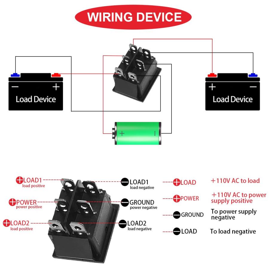 MKBKLLJY 4個 ロッカースイッチ 6ピン 3ポジション ON/オフ/ON