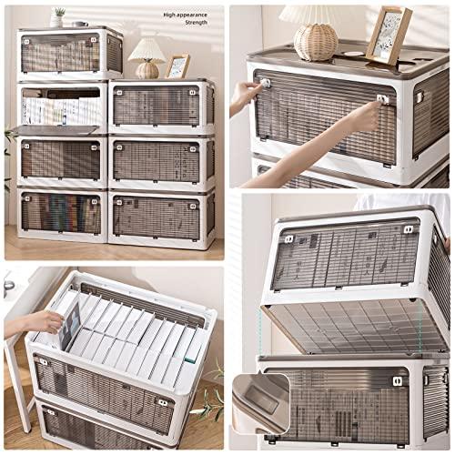 X XUNTAO収納ボックス 折りたたみ蓋付き 積み重ね 全方向から