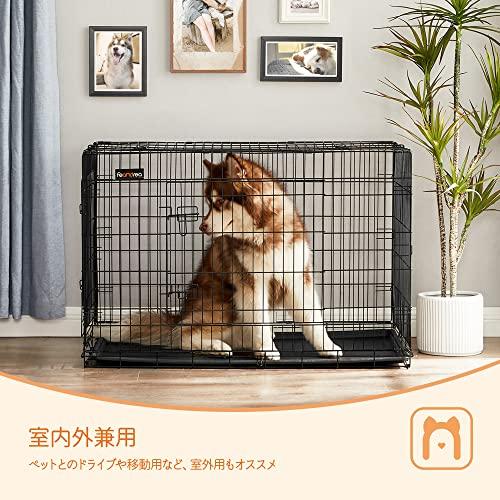 FEANDREA 犬ケージ 中大型犬用 122x74.5x80.5cm 室内外兼用 ケージ