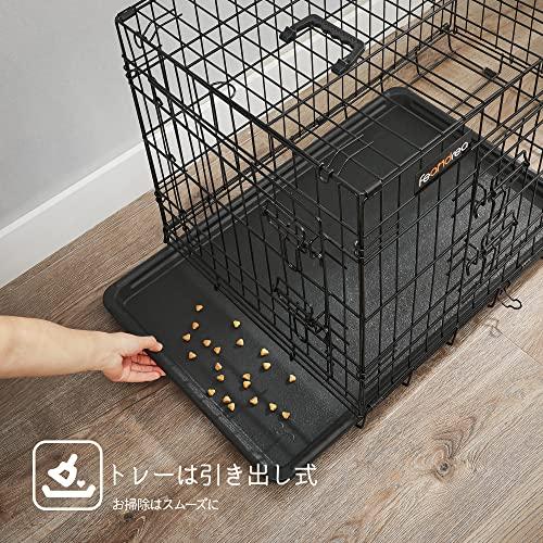 FEANDREA 犬ケージ 中大型犬用 122x74.5x80.5cm 室内外兼用 ケージ