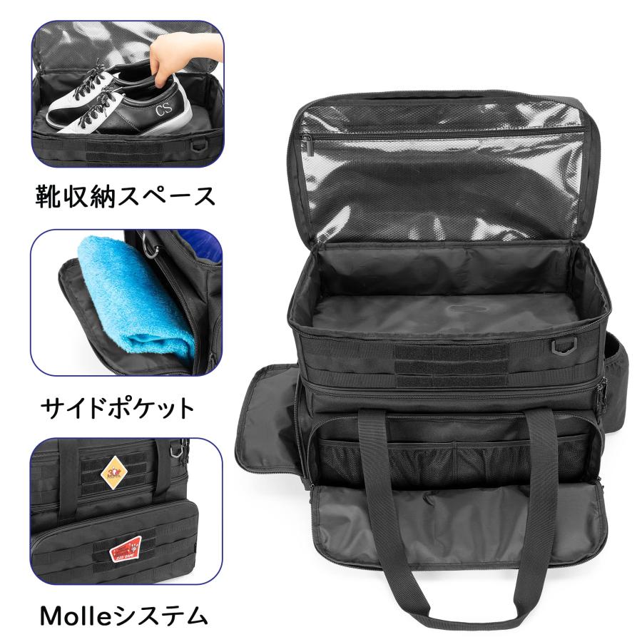 DSLEAF ボウリング バッグ 2個用 木製のリテーナー付き ボーリング