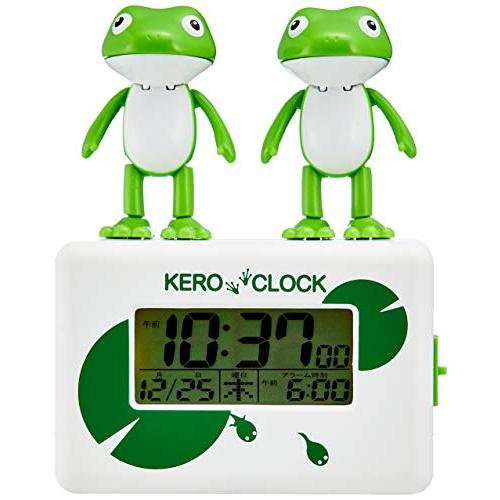 新品未使用品　目覚まし時計 ケロクロック2 ホワイト 8RDA46RH03 リズムRHYTHM 目覚まし時計 デジタル時計 ケロクロック2