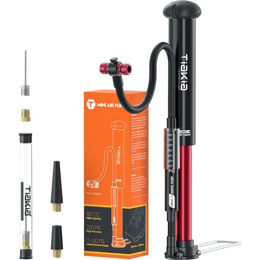 2024 新登場 Tiakia 自転車 空気入れ フロアポンプ 米式/英式/仏式