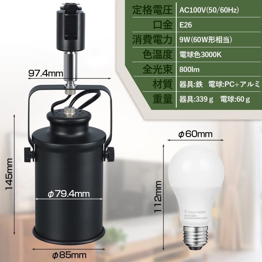 スポットライト 2個セット ブラック 100V 9W