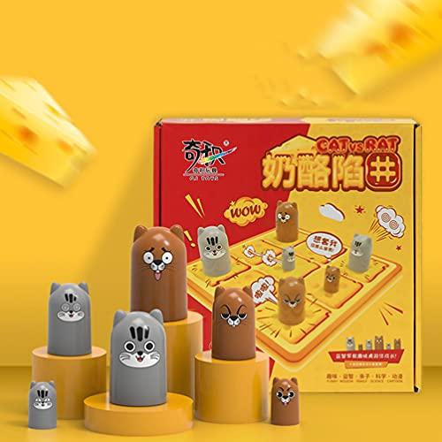 Toyvian ボードゲーム テーブルゲーム まるばつゲーム 2人用 チーズ罠