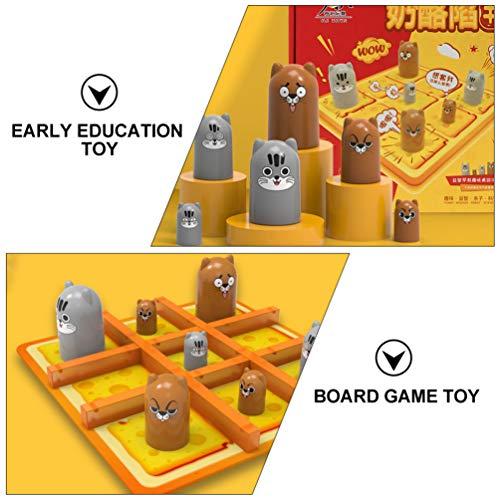 Toyvian ボードゲーム テーブルゲーム まるばつゲーム 2人用 チーズ罠