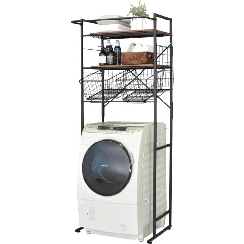 エカンズ 棚付きランドリーラック LSH-500B バスケットタイプ