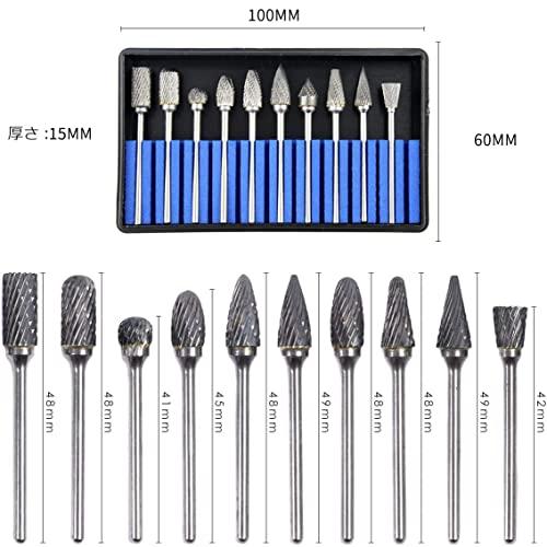 JINTONG リューター ビット ドリル ビット タングステンバー 超硬カッター ルータービット10本セット3mm軸 刃幅6ｍｍ｜shiningone23｜06