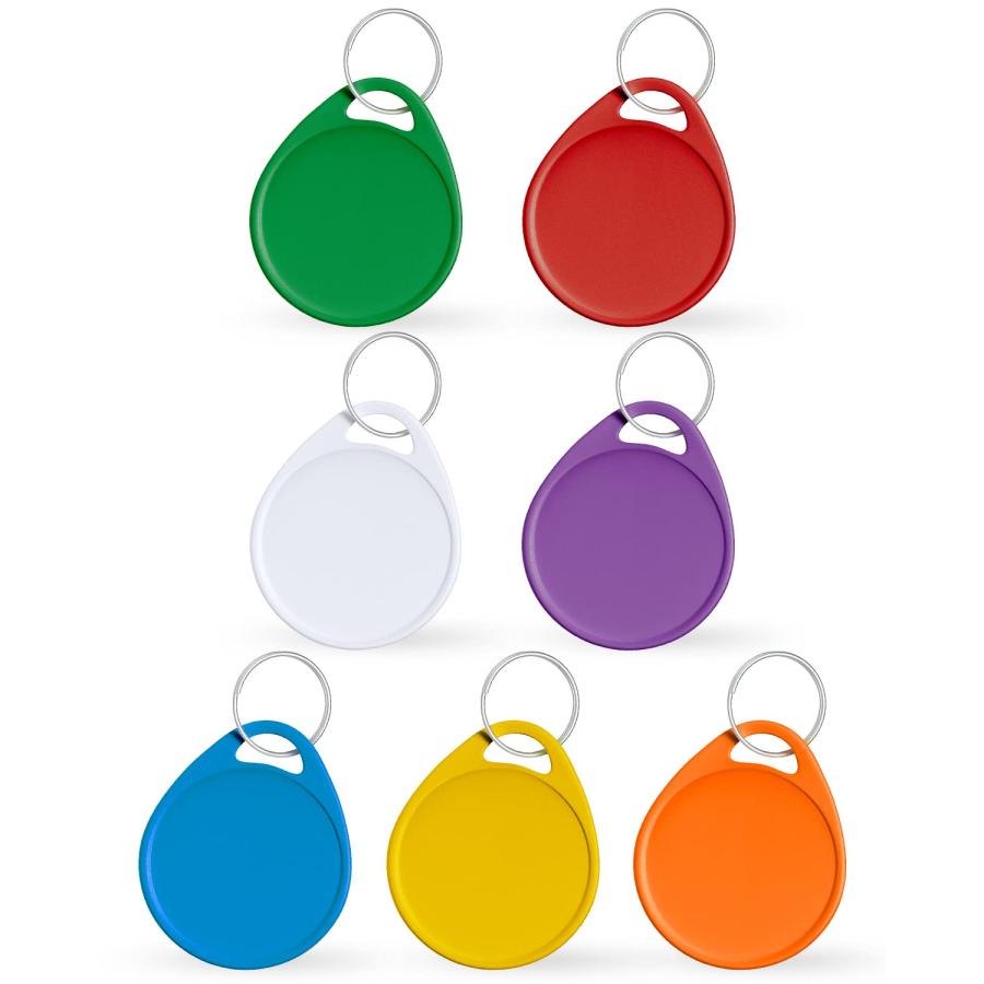 Pawfly 3.8 cm カラフルなキータグ ラベル用 書き込み可能 丸型