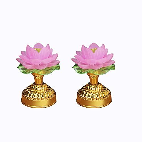 蓮の花 蓮華灯 蓮花 造花 光る蓮の花 仏花 ロータス 7色変化 蓮華 2個