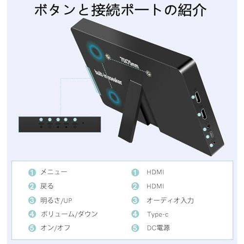 Ulrhzar ミニ モニター 8 インチ タッチパネル モバイル HD小型