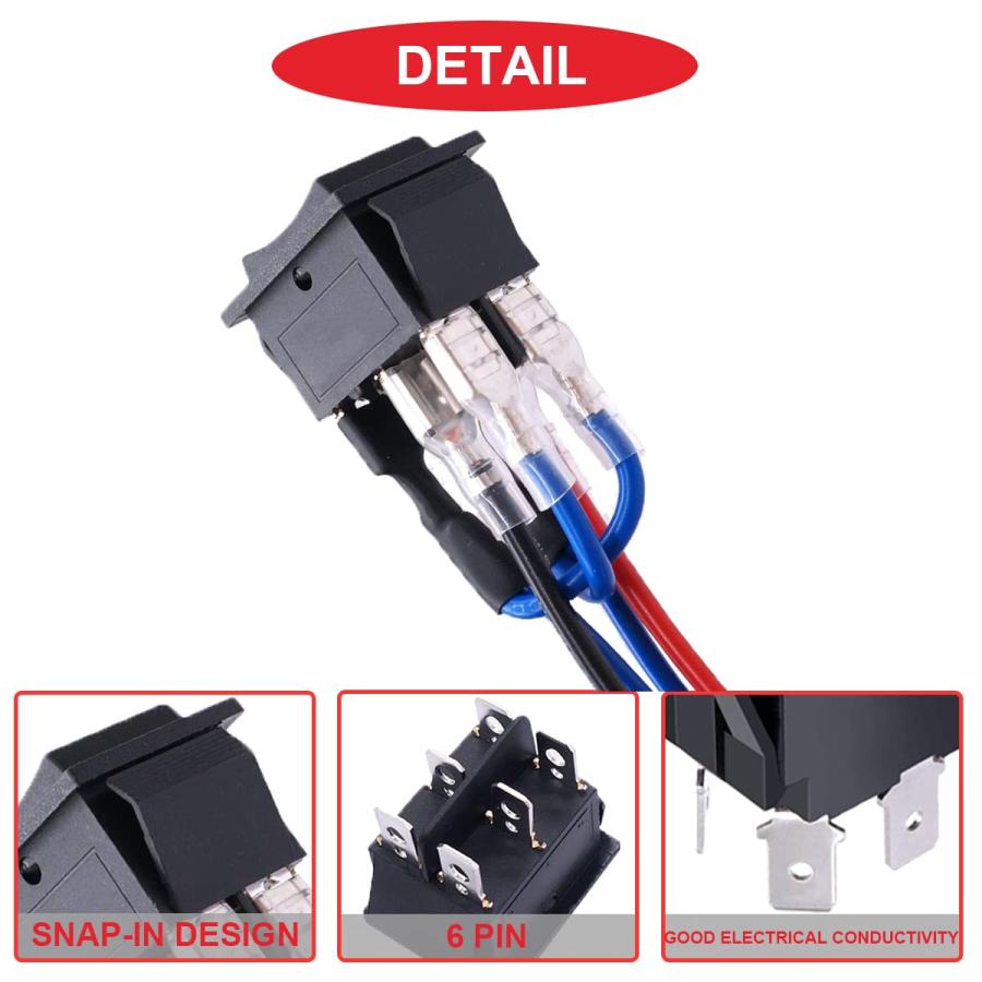 MKBKLLJY 4 個モーメンタリ モーター極性リバース ロッカー スイッチ