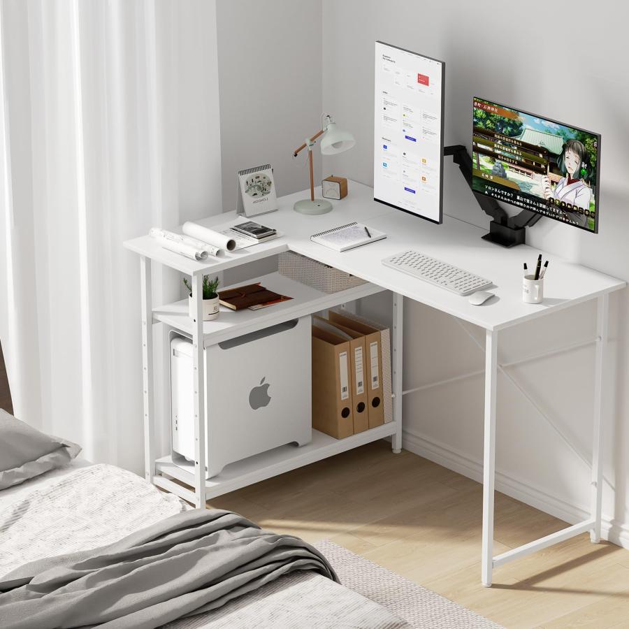 Holdm pcデスク l字デスク パソコンデスク 幅110cm 机 左右両替対応
