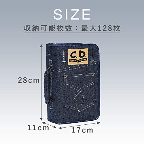 TKY デニムデザイン CDケース DVDケース 大容量 128枚 収納