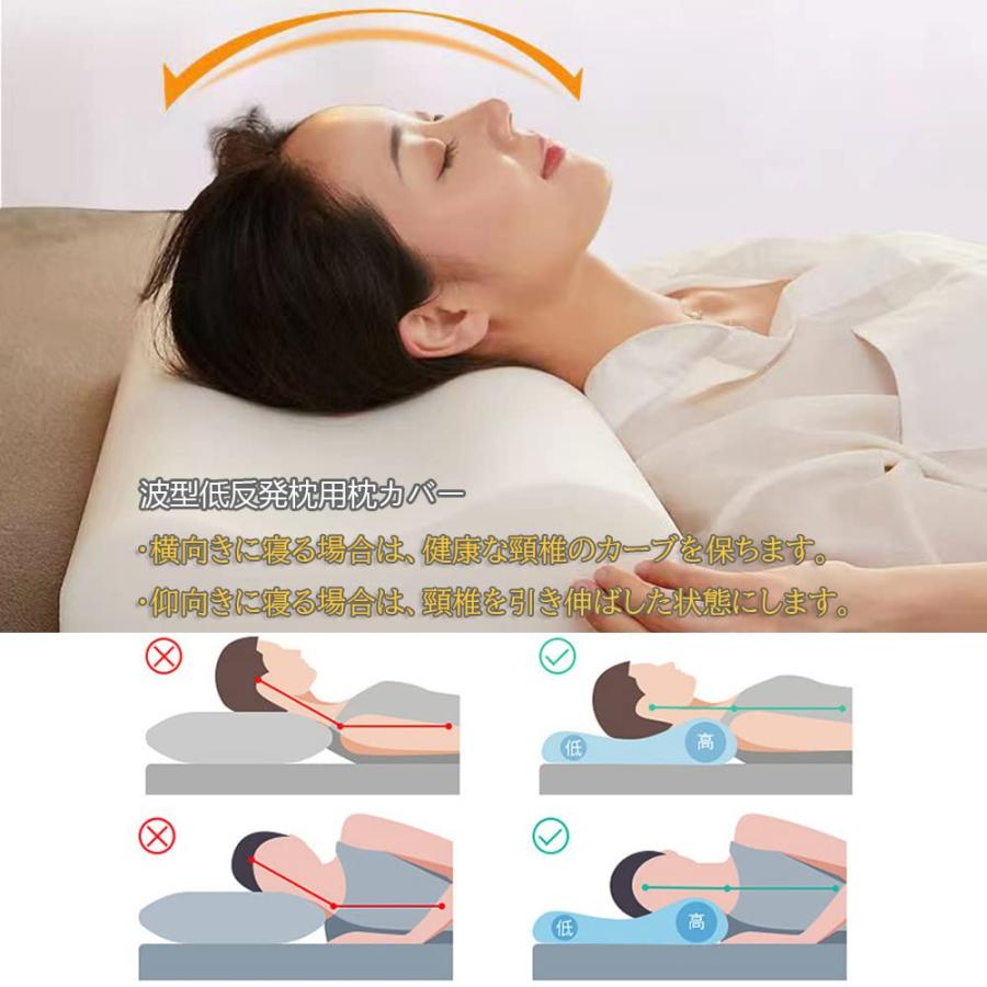 愛之舟 LOVEBOAT 枕カバー 波型 波形 50×30 低反発用 肌触りの