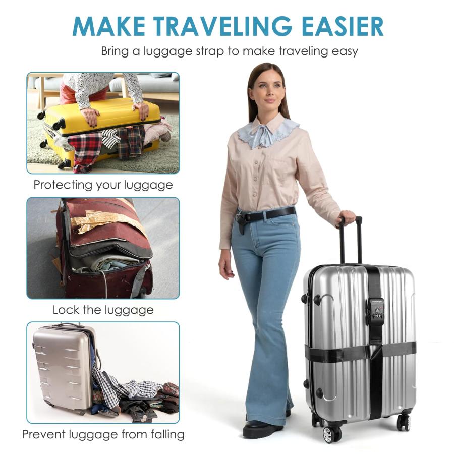 travel inspira TSAロックスーツケースベルト 旅行 便利グッズ 荷締め