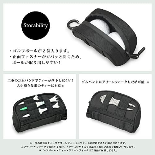 NEXARY ゴルフボールケース ボールポーチ ゴルフ ブラック