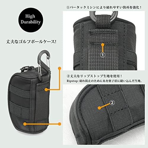 NEXARY ゴルフボールケース ボールポーチ ゴルフ ブラック