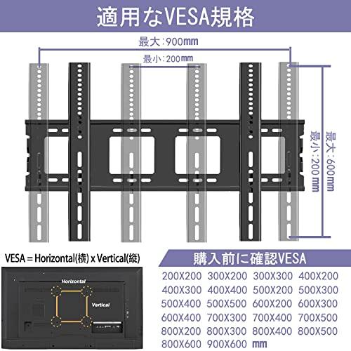 TETVIK テレビ壁掛け金具 超大型 50-120インチ対応 固定式 最大VESA
