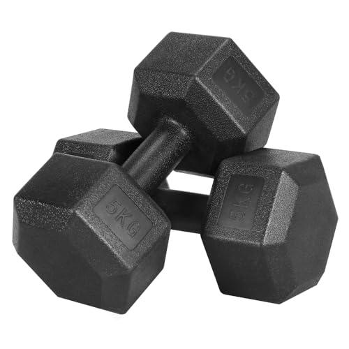 Yaheetech ダンベル 固定式ダンベル 5kg/個 7.5kg/個 2個セット