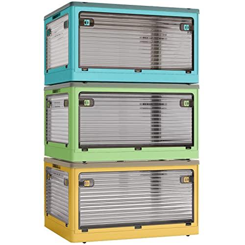 X XUNTAO収納ボックス 折りたたみ蓋付き 積み重ね 全方向から