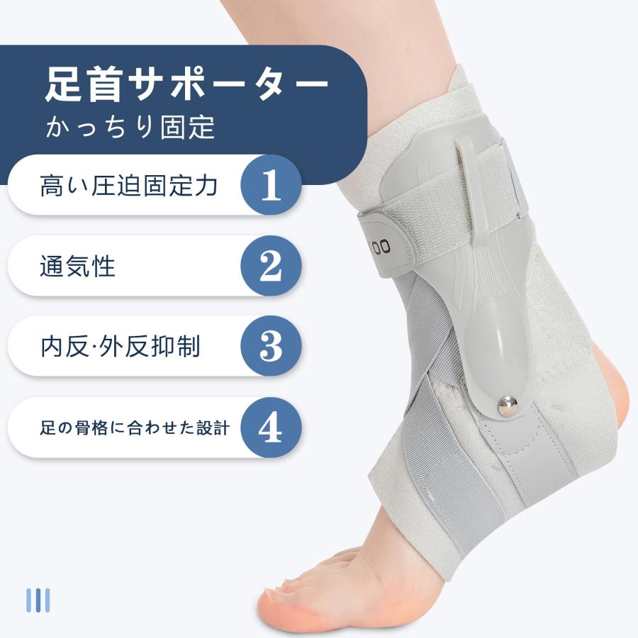 足首サポーター 足首 サポーター 捻挫 固定 強度調節 左右兼用 加圧 足首カバー