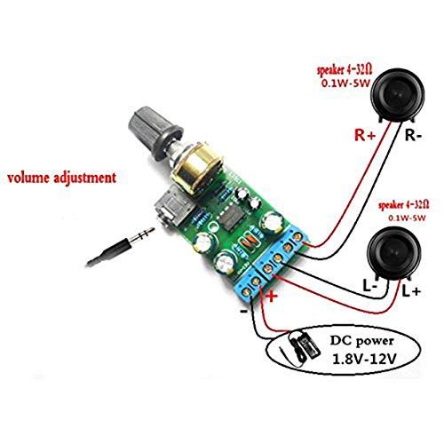 Carte D'amplificateur Audio Stéréo DC 1.8-12V TDA2822M 2.0, Panneau D Amplification Aux A Double Canal Module Pour Arduino