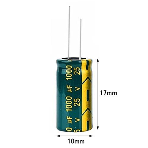 PENGLIN 10個 電解コンデンサ アルミ電解コンデンサー 25V 1000UF 105