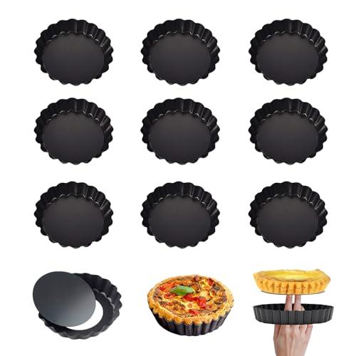 aninako エッグタルト型 ミニ 底取れ式 タルト型 円形 ステンレス鋼 非