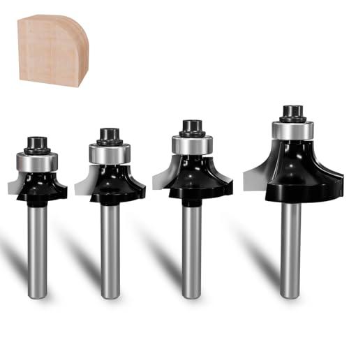 マキタ　超硬コーナービット　丸面 互換品】 METOTY 4本コロ付丸面ビット マキタ トリマー用 ベアリング