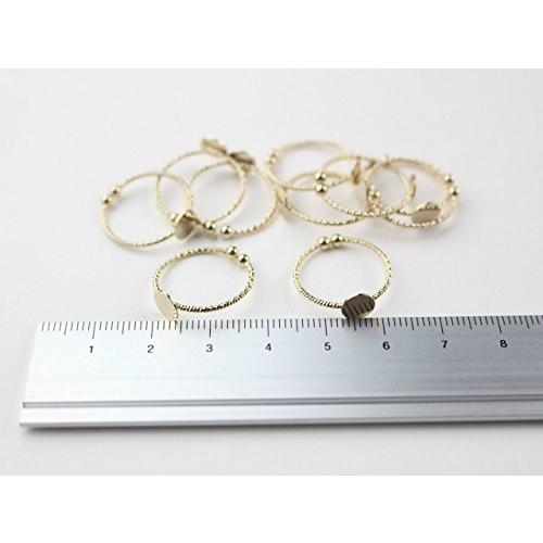 紗や工房 リングパーツ 6mm 平皿付き デザインリング 約1.6cm 10個 金