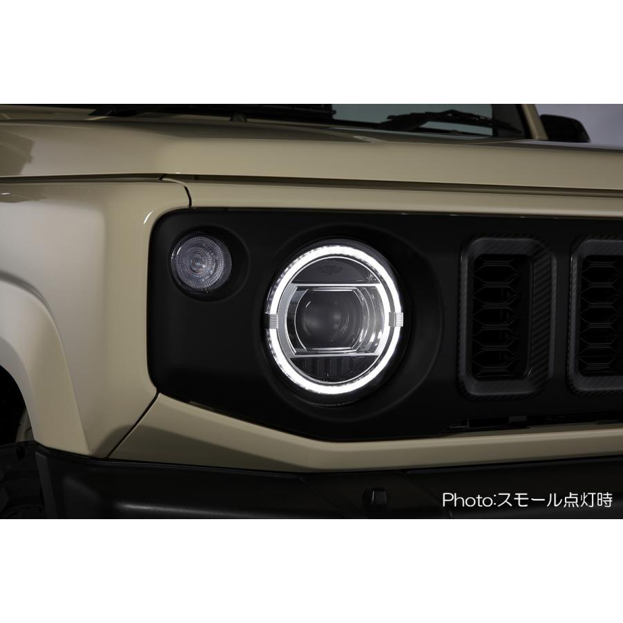 JB64W ジムニー ヘッドライト ユニット *純正LED車用* ハロゲンプロジェクター仕様 LED ポジション REIZ オープニング付きの画像