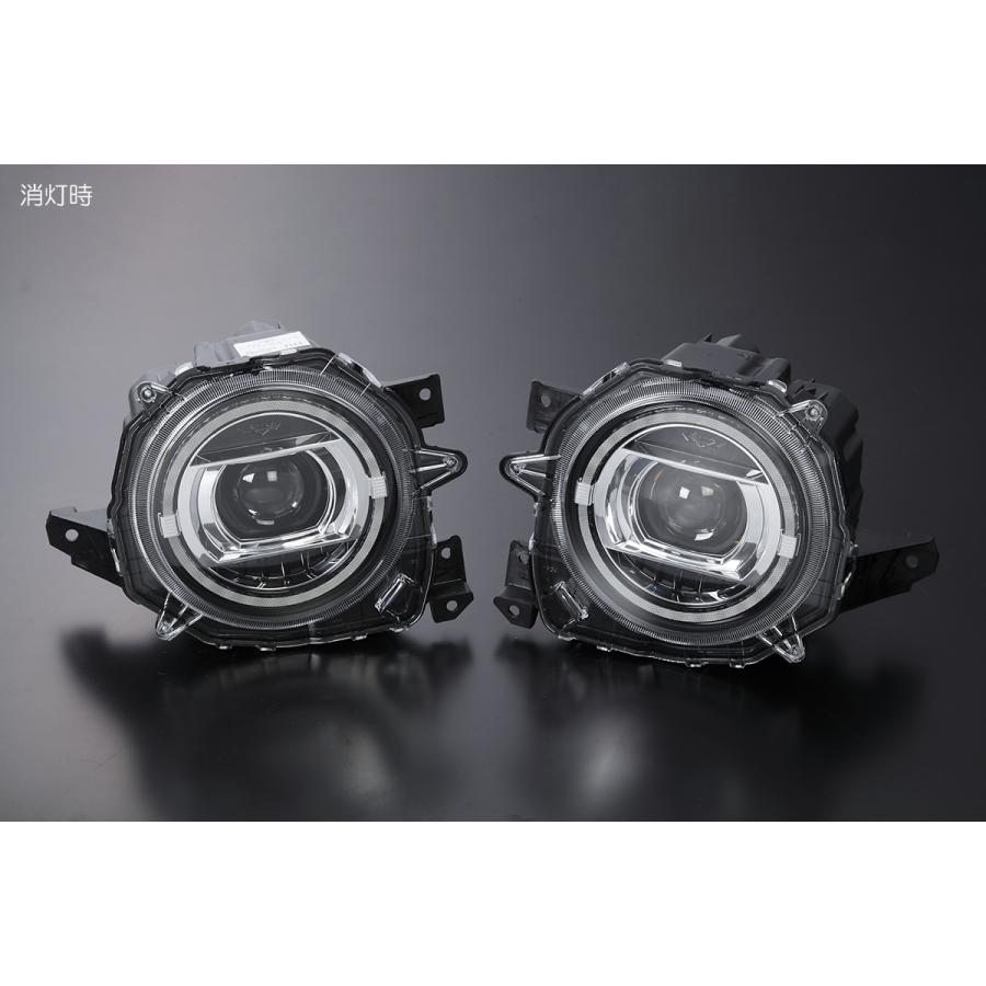 JB64W ジムニー ヘッドライト ユニット *純正LED車用* ハロゲンプロジェクター仕様 LED ポジション REIZ オープニング付きの画像