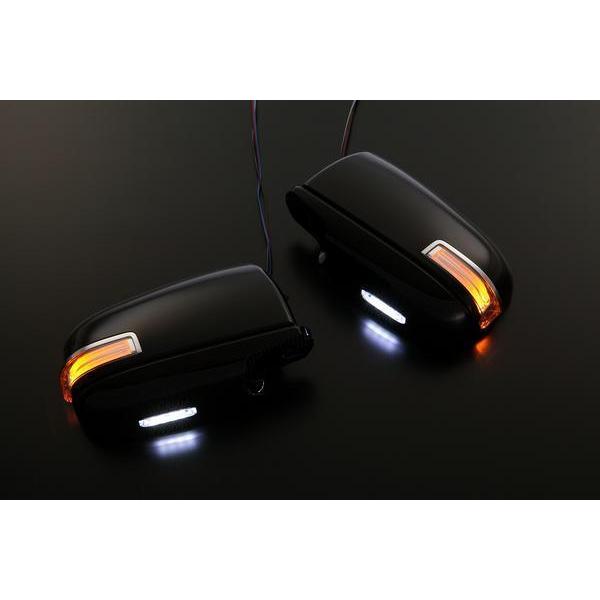C25 セレナ 前期 LED ウィンカーミラー フットランプ付 [純正色KYO/青 