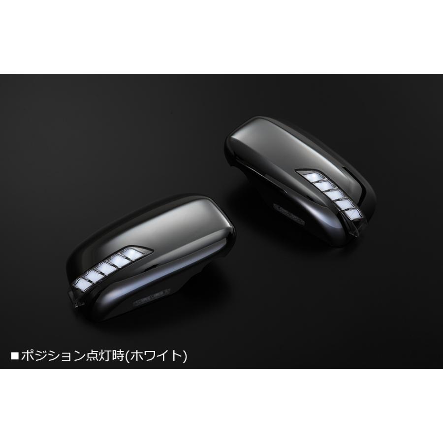 [流星Ver.] L375S/L385S タント LEDウインカーミラー [メッキ/白光] カバー交換式 フットランプ付 tanto 流れる ウィンカー ミラー
