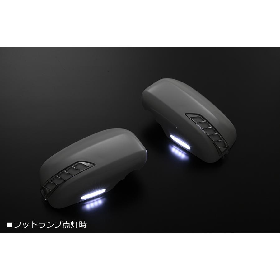 公式ウェブストア [流星Ver.] L455S/L465S タント エグゼ LEDウインカーミラー [メッキ/青光] カバー交換式 フットランプ 流れる ウィンカー ミラー クローム