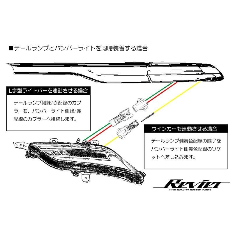 流星 80系 ハリアー LED リアバンパーライト スモーク LEDリフレクター