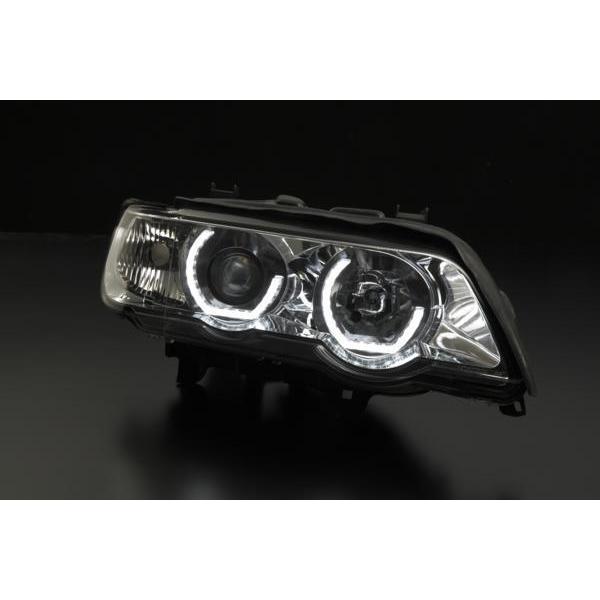 BMW F15 ルック E53 X5 前期 3D LED バー ヘッドライト クローム