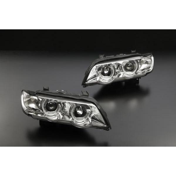 BMW F15 ルック E53 X5 前期 3D LED バー ヘッドライト クローム_1